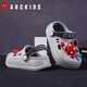ABC Kids's Hole Shoe Shoes Boys New Spider-Man Sporters Summer Beach Shoes Beach Beach Anti-Slip Soft Sole Breathable Cartoon Slippers Grey Black [Spider-Man] 28-29 [Longitud interna de 19cm]