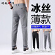 Zengzhi denim men's casual pants for summer thin 2025 new loose straight versatile slim fit trendy ice silk long pants for men dark gray (653) 32 (waist circumference 2 feet 5)