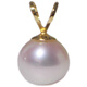 Fat Donglai same style pearl pendant single natural fresh water 6-7mm perfect round 18K gold rabbit ear single pendant 6.5-7mm