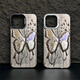 Povorm adapté pour Apple 15Promax Mobile Phone Case Nouveau 14 Retro 13 Dream 12 Niche Cartoon 11 Spring XS Anti-Fall xr couple Internet Celebrity plus femelle iPhone Hard Shell Light Pink - Textured Butterfly Yla723 Flat iPhone 14 Plus