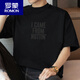 
ROMON (ROMON) 260g American heavyweight pure cotton short-sleeved T-shirt for men's summer round neck base shirt full cotton half-sleeved letter printed T-shirt M09-T687 black S [80-100Jin [Jin equals 0.5 kg]]