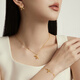 
Chow Tai Fook bow gold earrings earrings studs for women's football gold jewelry (labor cost: 320 yuan) EOF1389 full gold about 2.60g