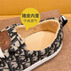 OLJ men's shoes 2025 summer new trendy brand canvas shoes lightweight soft-soled printed men's shoes breathable and versatile casual shoes men's gray (leather shoes size is one size larger) 38