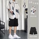 S.SOFEA summer short-sleeved work suit three-piece set for male students versatile handsome shirt suit three-piece set 1283 black + work suit shorts + T-shirt XS