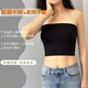 A Touch of Fairy Wrapped Breast Style Strapless Underwear Women's Anti-Lighting Anti-Slip Bottoming Small Camisole Tops for Summer Outerwear Classic Black Short Style One Size
