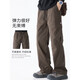 Site officiel nouveau pantalon de travail masculin d'été printemps et automne de mode de mode pantalon droit de charge droite long noir [9857] régulier m régulier
