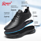 Strongman Summer Business Casual Casual Shoes Hollow Cabeza transpirable Capacidad de la Caquera de Caquero de Caquero de cuero JD351369 Negro 40