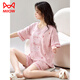 Catman (Miiow) Sommer-Kurzärärmel-Pyjama-Set mit Brustkissen integriert reine Baumwolle, dünne Sommerkleidung koreanische Heimkleidung GXT1047 M (Empfohlen 75-95 Jin [Jin gleich 0,5 kg]))