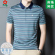 
MONTAGUT men's mulberry silk striped short-sleeved T-shirt summer middle-aged casual silk cool lapel polo shirt N7003-camel L 170 suitable for 115-125Jin [Jin equals 0.5 kg]