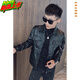 Qiao Yilun trendy leather jacket men's autumn and winter slim motorcycle short lapel leather jacket short man S size XS small size jacket 155 black M