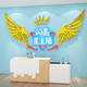 
Children's eloquence classroom decoration decorative music host dance stage background Huanchuang performance kindergarten wall 15865 shining star anchor-Big red golden mirror sky blue big