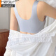 Modal summer lace sexy traceless beautiful back lingerie women's small breasts gathered to make them look bigger and thickened and vest-style bra black + milky white M (85-100Jin [Jin equals 0.5 kg]) 5.0cm thick pad
