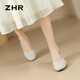 ZHR wedge single shoes for women hollow breathable summer women's shoes lightweight and simple boat shoes for women KM33 beige 38