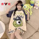 Yalu pijama para mujeres algodón puro de algodón puro pantalones cortos de manga corta dibujos animados delgados de tamaño grande 200 jin [Jin equivale a 0.5 kg] juego de ropa para el hogar para mujeres de verano WB 1343 m tamaño pequeño (80-100 Jin [Jin iguala 0.5 kg])