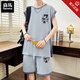 Semir ice silk quick-drying vest boy 12-15-year-old teenager sleeveless T-shirt 13 children's summer basketball suit 6636 blue (vl+shorts) Quality upgrade XL 120-140Jin [Jin equals 0.5 kg]