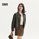 Semir jacket women's lapel loose cool style spring and autumn retro texture PU imitation leather jacket 109524108004