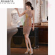 Ayubujie Yintong beautiful evening dress for women 2025 light luxury niche banquet temperament host shiny fish tail skirt piece wine piece champagne golden fish tail long P S