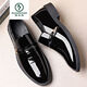 Woodpecker processing large size men's patent leather shoes men's formal British pointed toe men's leather shoes 686 black 43