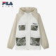 FILA Children's Clothing Children's Sun Protection Clothing 2025 Summer New Boys' Hooded Loose Woven Jacket Cloud Mushroom White-WT 160