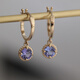 Shaoyu Natural Round Tanzanite Earrings Pendant Necklace 18k Gold Vintage Twist Inlaid Tanzania Origin Pendant (Excluding Chain)