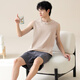 
LOYACKIND vest pajamas men's thin cotton sleeveless home clothing new casual home large size shorts suit summer youth 42M13658 L