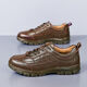 Région occidentale Camel 100% Top Layer Chaussures en cuir en cuir décontracté Chaussures en cuir de sport pour hommes Souppe à la semelle douce et à la semelle de bœuf Tendon de bœuf à usure Sole Sole Cuir Chaussures Jaune 9905 41
