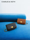 
CHARLES/KEITH Classic Diamond Chain Shoulder Bag Small Square Bag Women's Bag Birthday Gift CK2-70160112-4 S Black Black