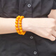 Her Generations Natural Beeswax Bracelet Amber Chicken Fat Yellow Full Honey Single Circle Buddha Bead Bracelet Birthday 10-10.5MM (866549)