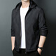 
SEPTWOLVES daddy suit spring and autumn thin jacket middle-aged men stand collar spring casual loose hooded jacket jacket top K12127 light gray M 170