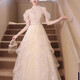 
Kaizitu evening dress for women's birthday party adult ceremony graduation ceremony host champagne color XL