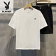 Playboy (PLAYBOY) 200g heavyweight American cotton short-sleeved T-shirt summer couple printed loose bottoming shirt t men's and women's top khaki cotton short-sleeved-1365 XL