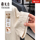 Генеральный директор Yageor Flagship Office Store Flagship 2025 Summer New Linen Cotton Cotton Complete Rideved для мужчин повседневная кожа и дышащая QH/4856 верблюда рубашка с короткими рукавами 3XL 175-190JIN [JIN равно 0,5 кг]