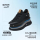 斯凯奇（Skechers）男鞋夏季透气通勤休闲鞋舒适耐磨缓震运动鞋跑步鞋 BBK黑色 41.5