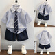
G.DUCKKIDS little yellow duck children's clothing boys summer suit handsome children's suit summer Korean version one-year-old clothes baby boy dress striped suit + tie 90 size 1-1 and a half years [80-90cm]