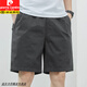 Pierre cardin shorts men's summer thin cotton mid-pants large size loose casual dark blue trend 5 minutes extra five-point pants 9224 light gray 2XL [160-180Jin [Jin equals 0.5 kg]]
