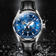 Олиус швейцарский бренд Quartz Watch Men's Watch Brand Подлинный светящийся простые и высококлассные топ-десять знаменитых часов для мужчин Black Leather Blue Man