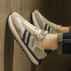 Leichte Luxus-Herrenschuhe 2025 Frühlings- und Sommer Neu atmungsablöschbarer Kleidung-resistente Sportschuhe für Herren-Vater-Schuhe erhöhten Freizeitschuhe für Männer 6629 Weiß und Blau [Mesh]-Hochzeits-Männerschuhe 41
