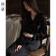 Tongyu 2025 pijamas de primavera y verano para mujeres, seda de hielo de seda delgada de manga larga para mujeres, pijama, se puede usar fuera de ropa casera para mujeres-S5012 M 160 Altura 155-163 cm de peso 90-
