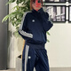 阿迪达斯 （adidas）三叶草男女2025夏款经典条纹立领藏青复古夹克外套IR9893 藏青ir9893 均码 xs