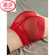 浪莎（LangSha）红色本命年内裤女士蕾丝纯.棉抗菌无痕高腰收腹提臀新款性感平角 红色839+838+859 XL 适合120-140斤