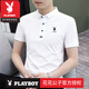 
Playboy (PLAYBOY) 100 pure cotton-leading men's T-shirt new summer short-sleeved T-shirt polo shirt fashion trendy slim and handsome t half-sleeved brand 844 black M 85-100Jin [Jin equals 0.5 kg]