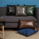The leather pillow on the leather sofa in Shantoulin Village living room is light luxury color-blocking oil wax leather pillow sofa cushion living room leather YY1049 pillowcase 45*45CM only