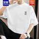 
ROMON (ROMON) 260g men's short-sleeved T-shirt trendy brand summer heavyweight pure cotton round neck top trendy cotton half-sleeved T-shirt M09-963 black S (suitable for 80-100Jin [Jin equals 0.5 kg])