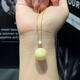 Wei Ci natural beeswax bead pendant bone china white pattern clavicle chain diy 18k gold women's European simple light luxury