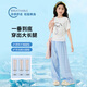 
Yoyo one (Yoyo one) girls set summer thin children 2025 new fashionable girls big children summer short-sleeved wide-leg pants two-piece set [two-piece set] 19060 white + 15277 blue 130 130 cm