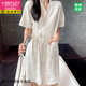 
Modal kimono nightgown for women summer pure cotton short-sleeved bathrobe Japanese thin Yugui dog pajamas Japanese mid-length nightgown summer 653 XL (recommended 135-170Jin [Jin equals 0.5 kg])