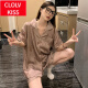 ClolvKiss国风睡衣女款夏季冰丝短袖年新款夏天可外穿薄款家居服 BS13077#蝴蝶 M