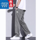 Zhenweis high-end tensile jeans men's summer thin cool young men's loose casual stretch straight trousers 1XM13/ 1048 light blue 5XL