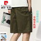 皮尔卡丹（pierre cardin）短裤男款夏季薄款纯棉中裤大码宽松休闲深蓝潮流5分外穿五分裤子 9224深灰 M 【80-斤】