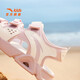 ANTA children's sandals, men's and women's shoes, 2025 summer new summer Velcro children's open toe arch beach shoes, girls, light pink/ivory white-10 35